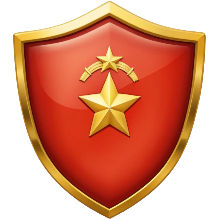 a shiny shield with the USSR flag inside emoji