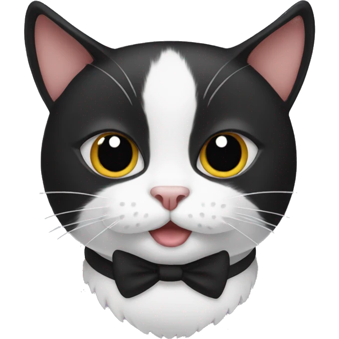 Tuxedo cat with mustache emoji