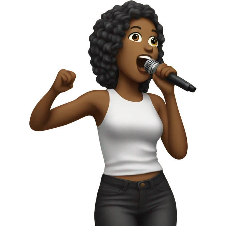 Singer singing on a concert emoji