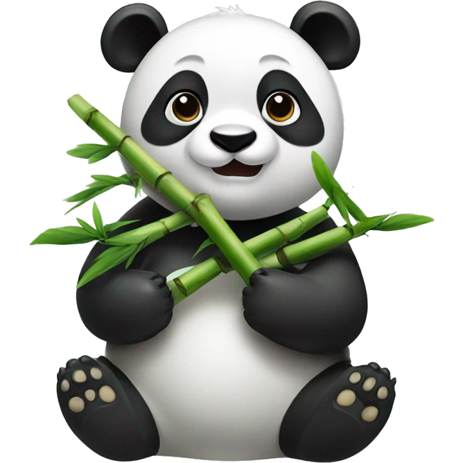 A panda eating bamboos emoji