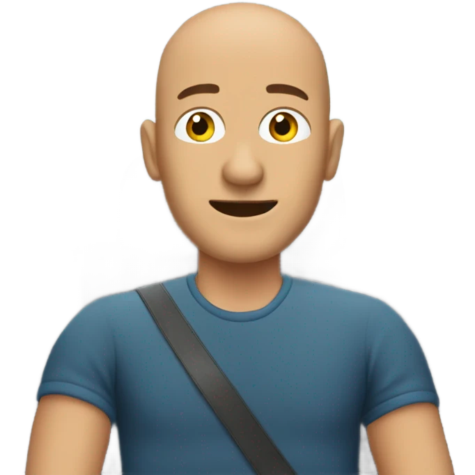 bald man in car interior emoji