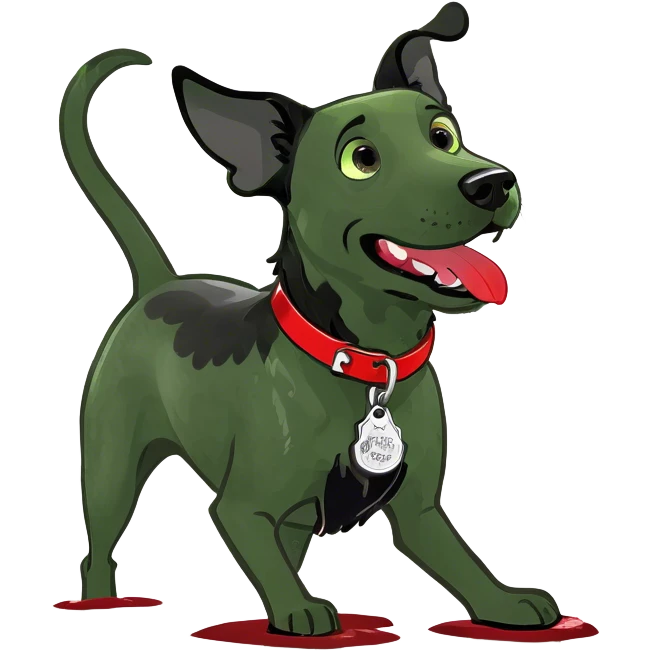 Dog black  puddles  emoji