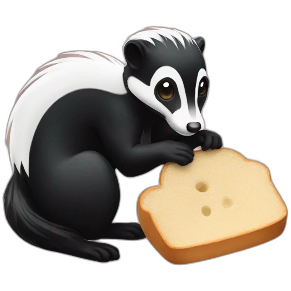 skunk eating bread emoji