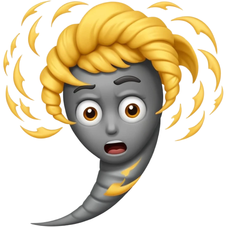 tornado with feary expression  emoji