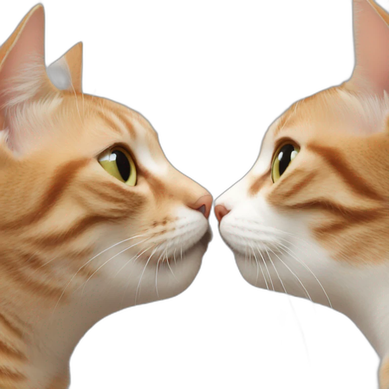 Cat kisses cat emoji