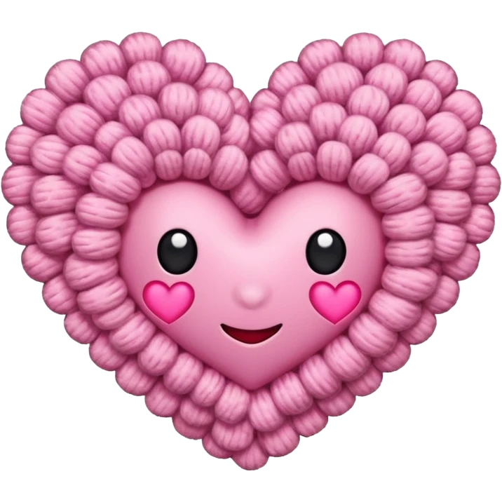 Pink heart crochet  emoji