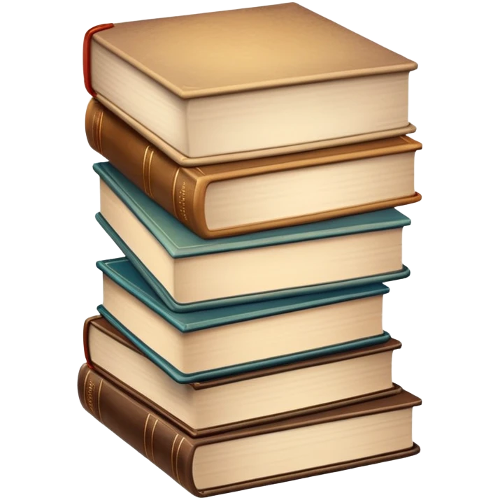 Stack of books with beige gradient colors emoji