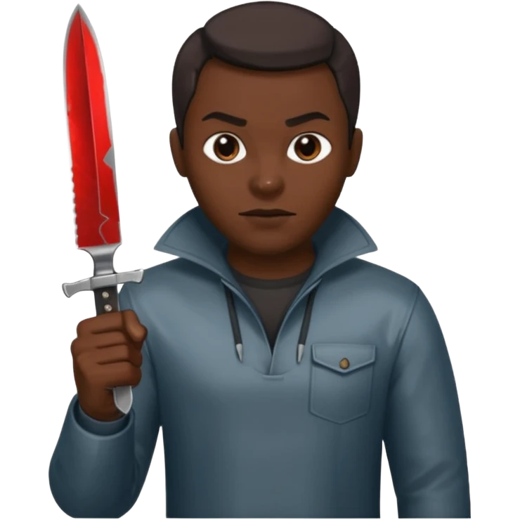 a evil face with a knife in their hand and te emoji tu be just the head and the hand with the knife emoji