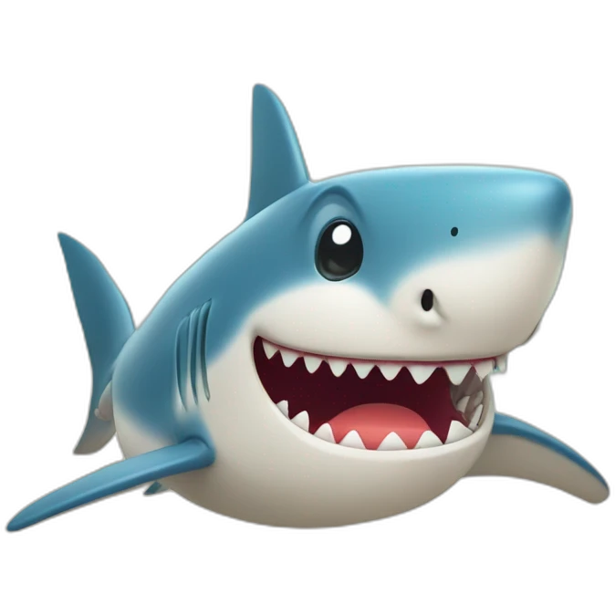 funny shark on beach summer emoji