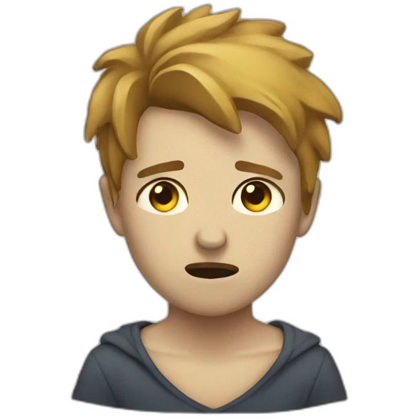 Broken gloomy hurt emoji
