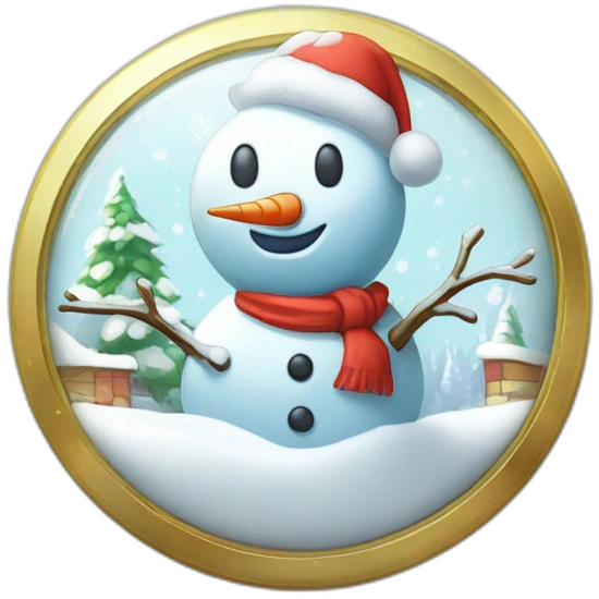 Snowman Badge Medal Epic Mystery Legendary NewYear PokemonTheme Pokeball Snowfall Snowballs emoji