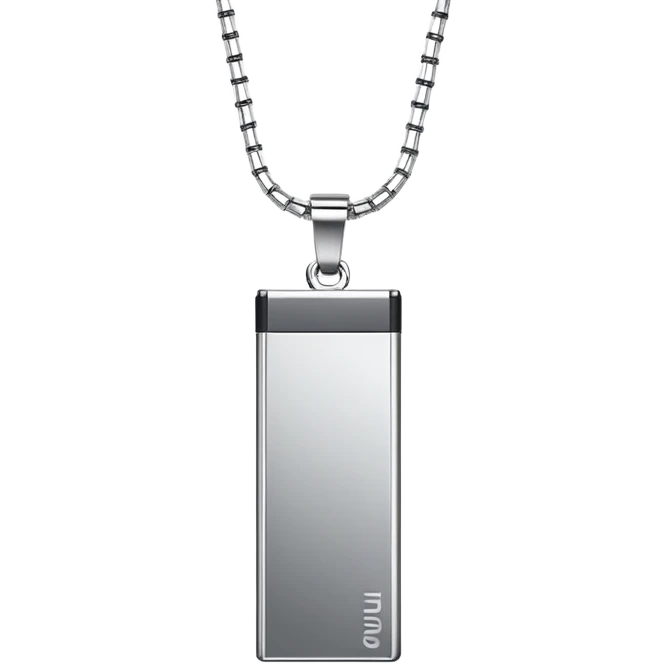 Juul on a thin silver necklace  emoji