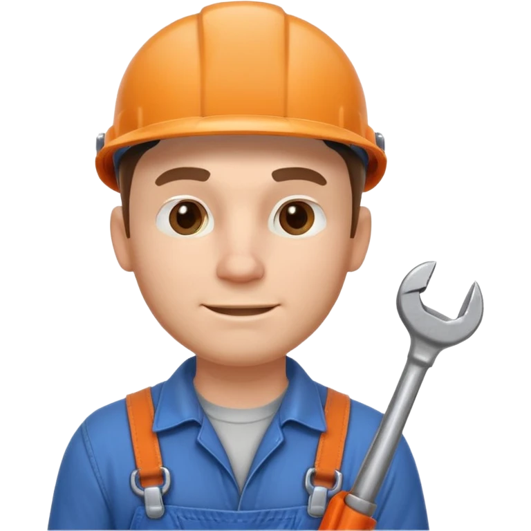 mechanic man portrait, head and shoulders only, wearing work overalls, holding a wrench, slight grease marks on face, confident friendly expression, garage workshop vibe, 3D cartoon style, mobile game icon style, clean background, no text, no watermark
  emoji