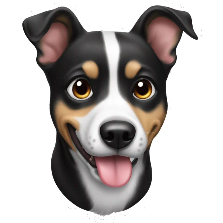 Black white dog with his tongue out emoji