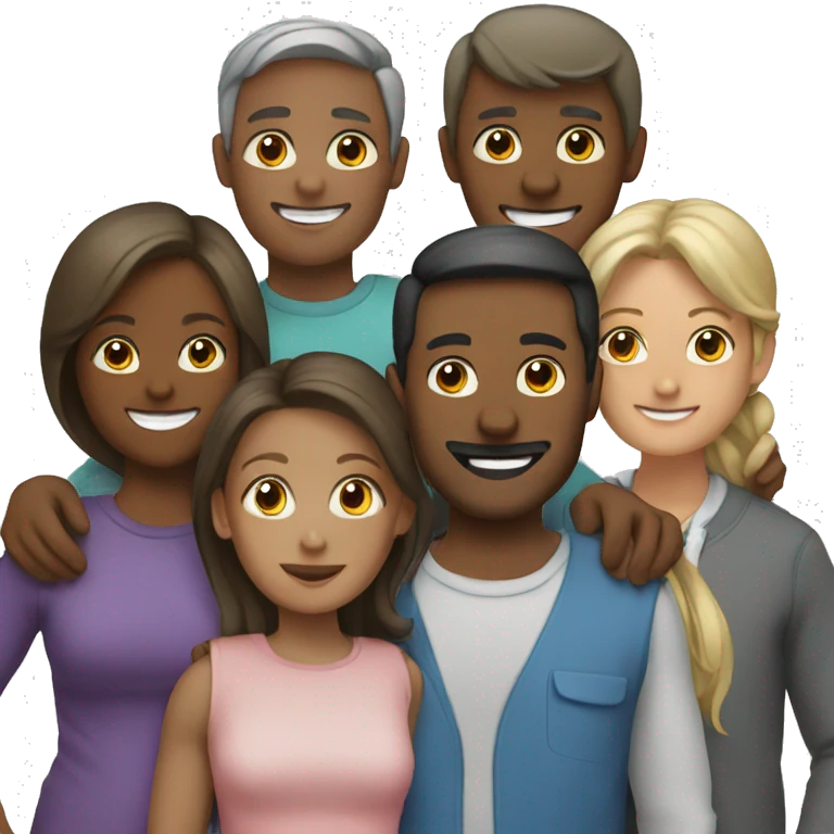 A family with five people  emoji