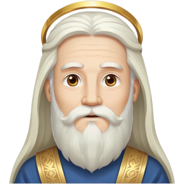 God, wise man with halo, long white hair, beard and white mustache emoji