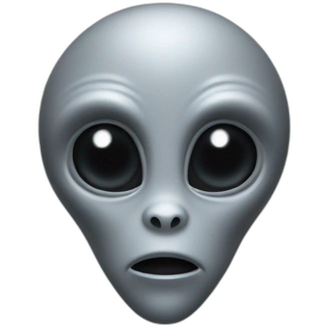 Grey alien head no details black eyes emoji