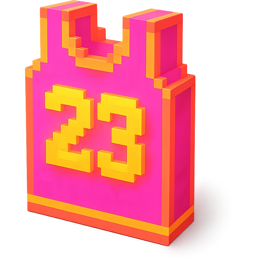 светящейся розовая баскетбольная майка с надписью "23", no background emoji
