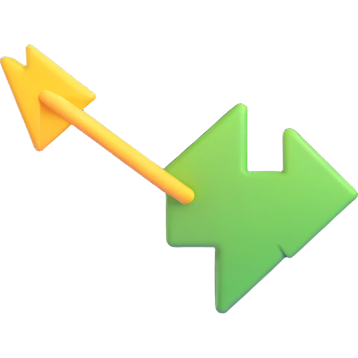 friendly next arrow, 3D style emoji