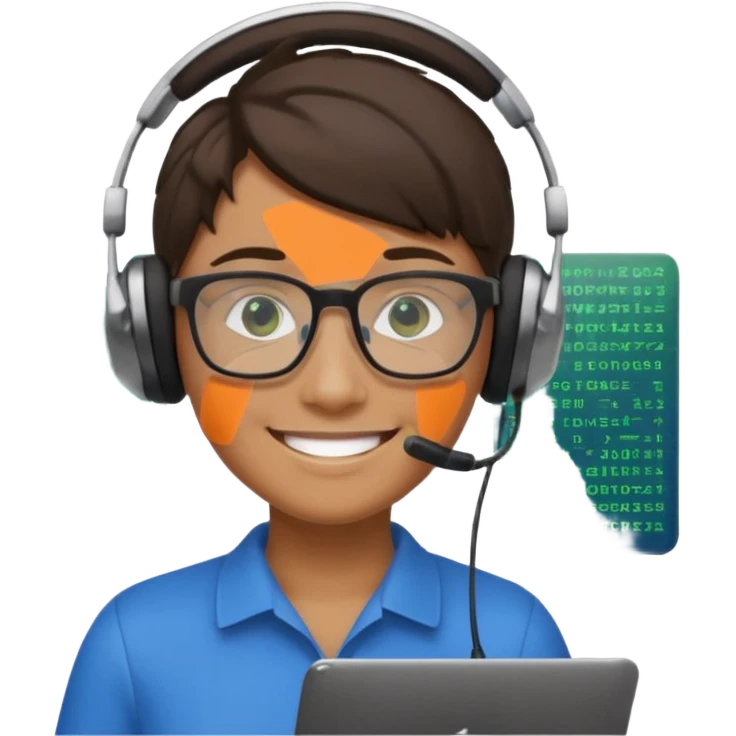 Generate a realistic emoji of something getting programmed by a logistic person emoji