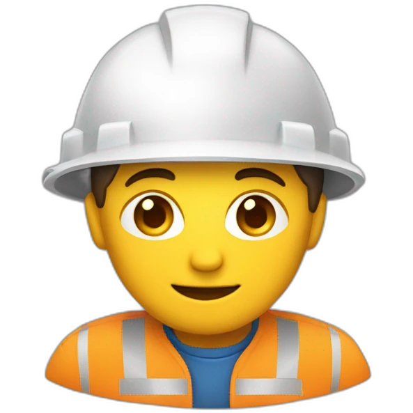 trabajador con casco de seguridad asombrado  emoji