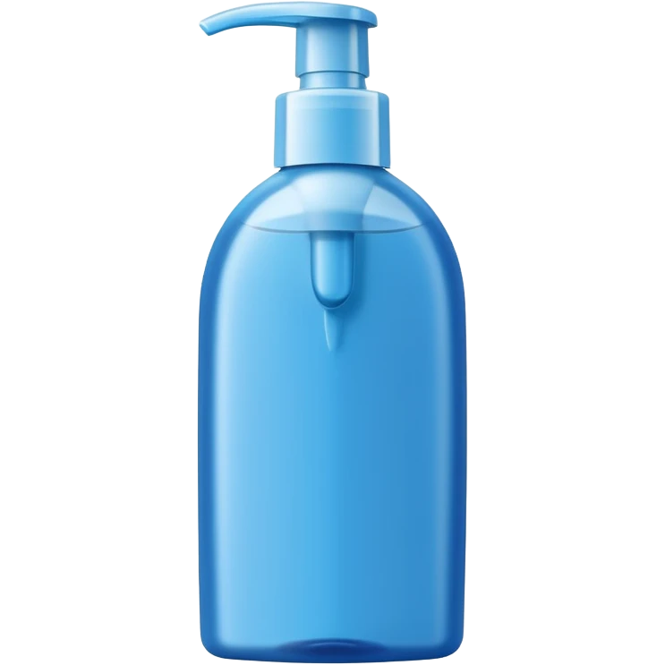 upright shampoo bottle, smooth curved silhouette, flip-top or pump cap, sleek, semi-opaque or colored blue green or white, clean and fresh, no branding or text, soft lighting, emoji scale emoji