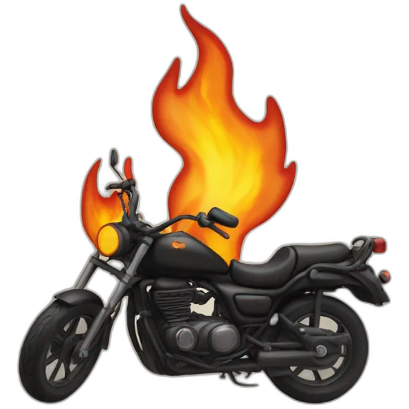 fire on my motorbike while riding emoji