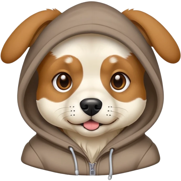 Dog wearing hoodie emoji