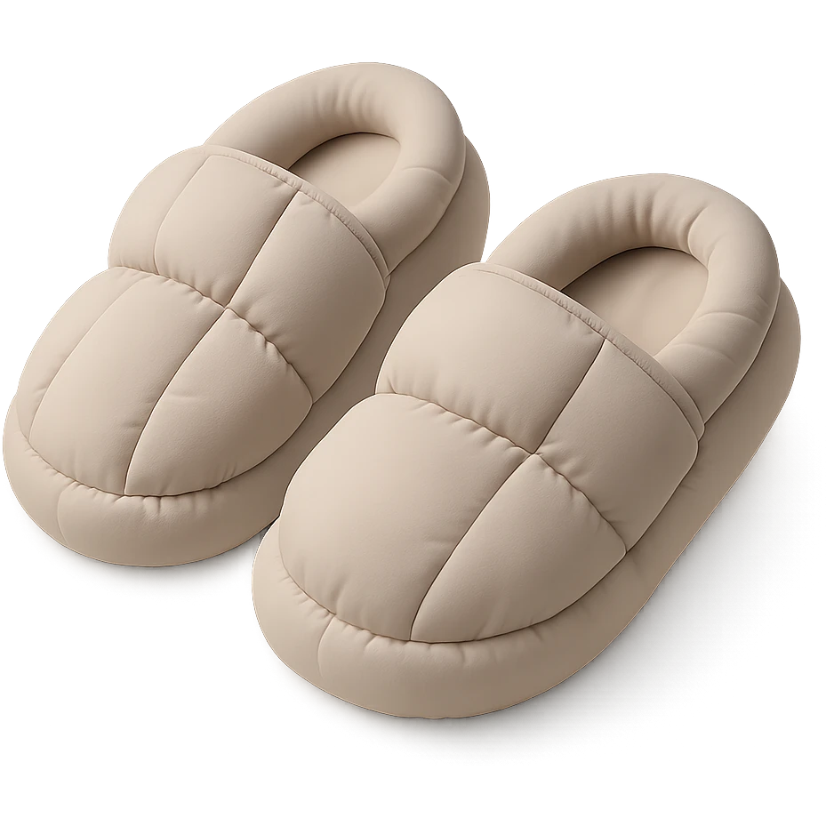 bedroom slippers, soft and plushy cushion style emoji