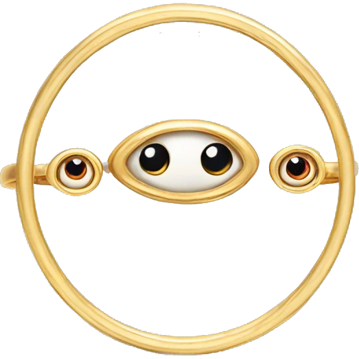 thin gold ring studded with eyeballs emoji