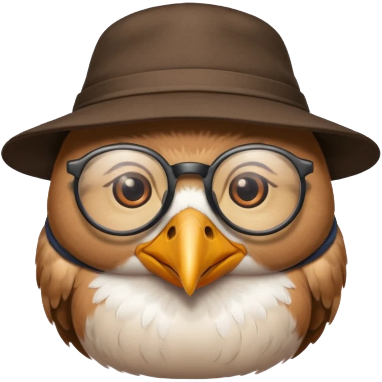 cool bird with glassess and hat emoji