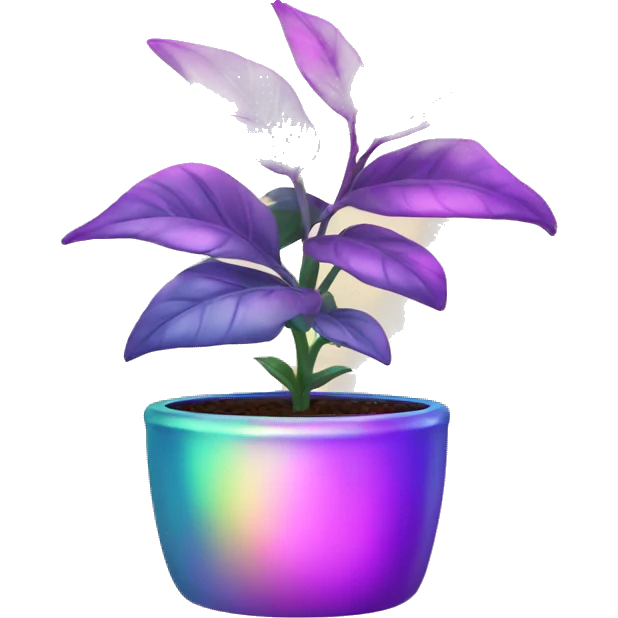 Plant in iridescent pot emoji