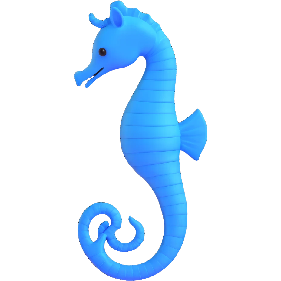 blue seahorse emoji