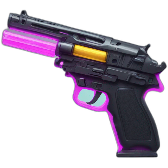 Neon gun emoji