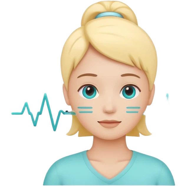 Smart health assistant emoji logo, human silhouette + pulse line, simple vector, soft colors emoji