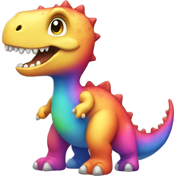 rainbow dinosaur  emoji
