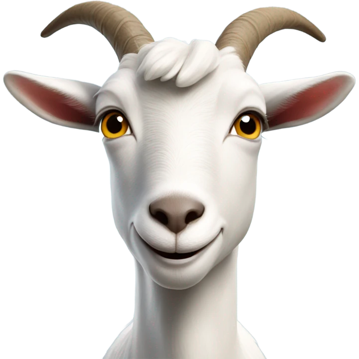 A goat sticking its face in the camera emoji