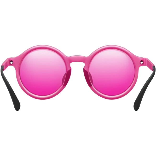 round protective glasses with vibrant pink tinted lenses, laboratory eyewear emoji