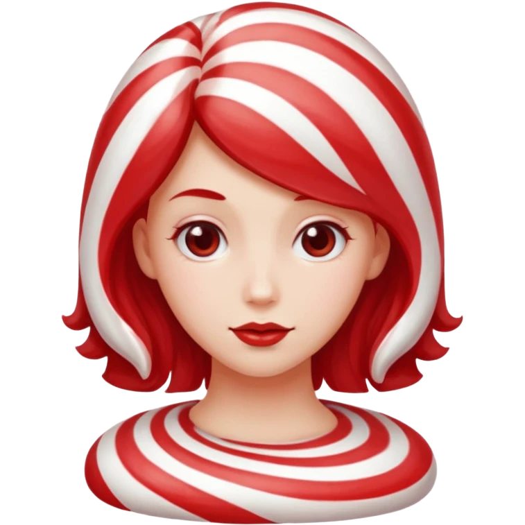 girl with hair made out of candy peppermint emoji