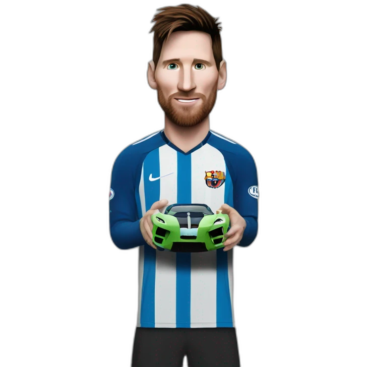 messi with his bugatti emoji