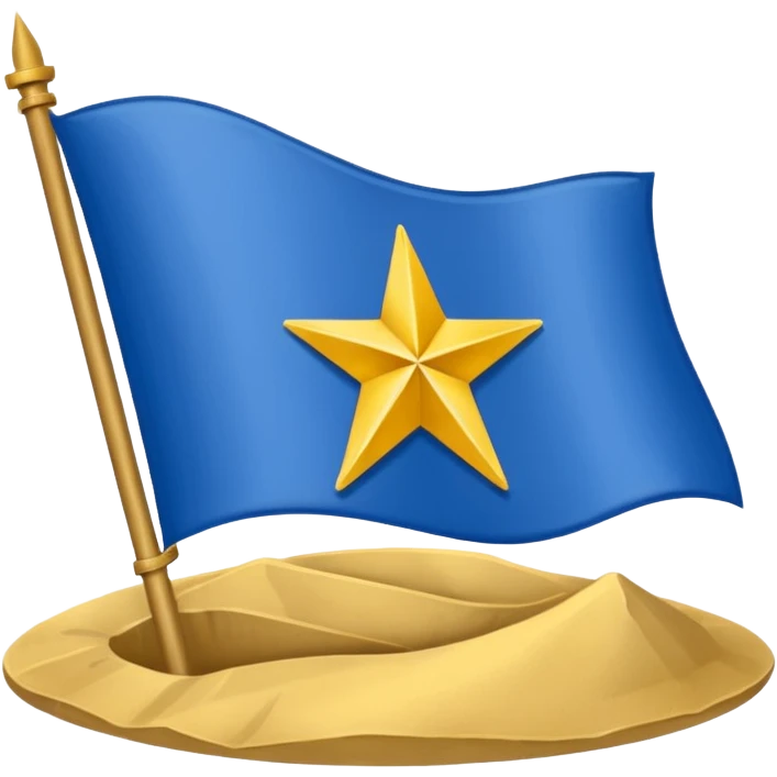Make a golden and blue colour of flag and add a Trenches word in middle , makes like a country flag and made shiby emoji