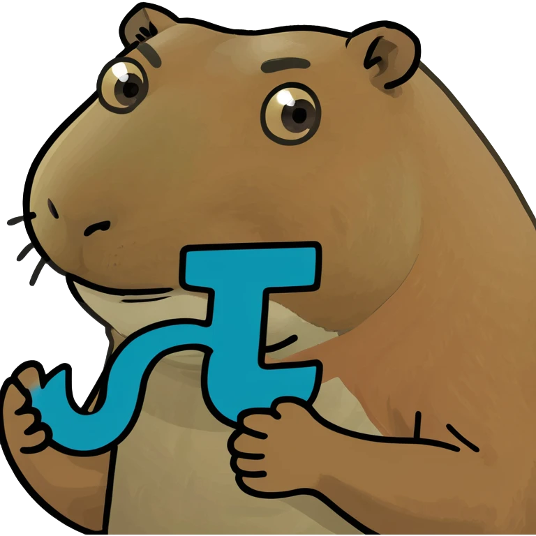 Capybara holding the number 6 and 7 in hands emoji
