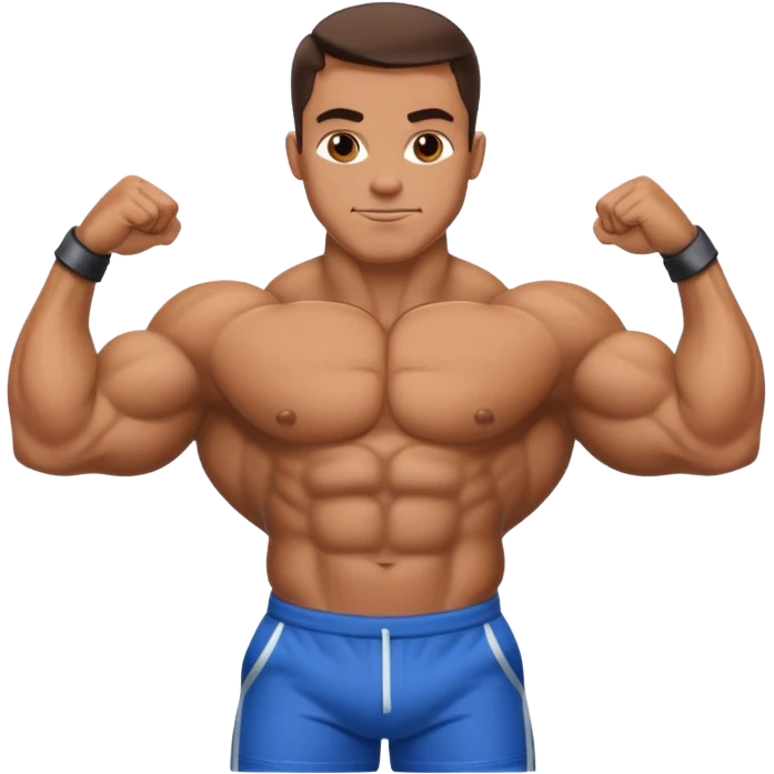 dodybuilder doble biceps possing emoji