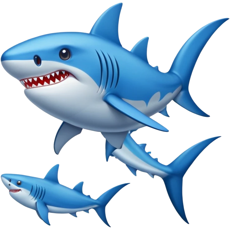 Tiburón con 3 piernas y zapatos azules  emoji
