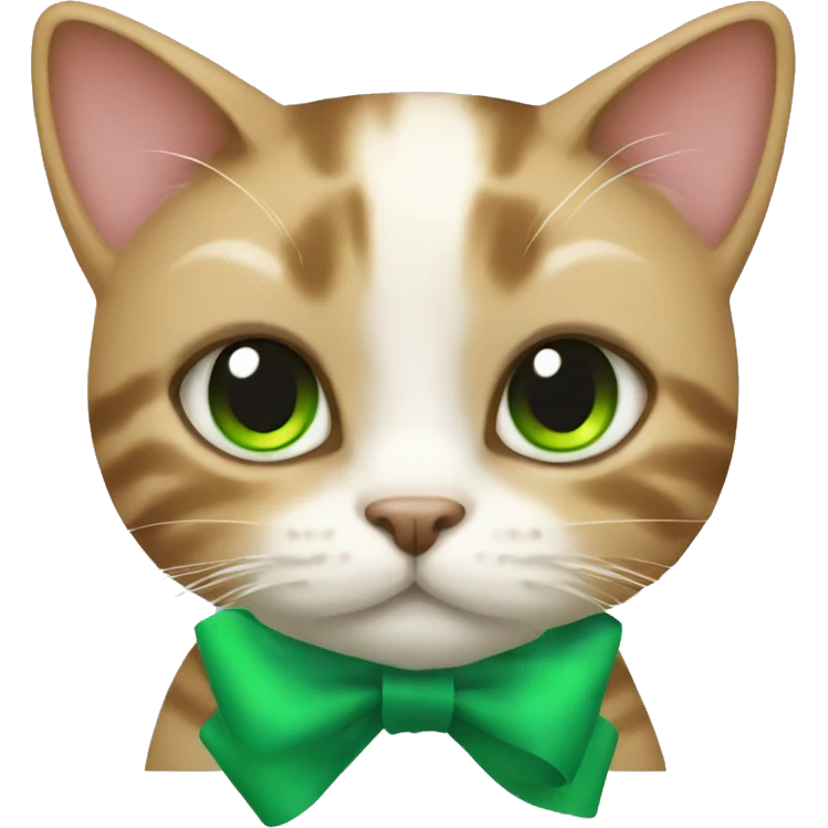 Cat with green bow  emoji