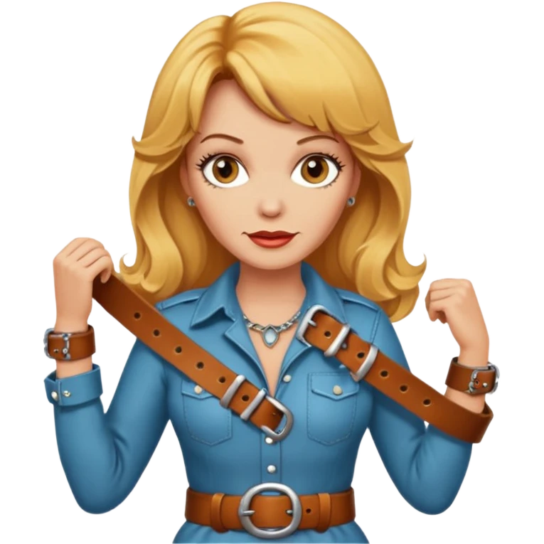 Peggy Bundy holding a belt emoji