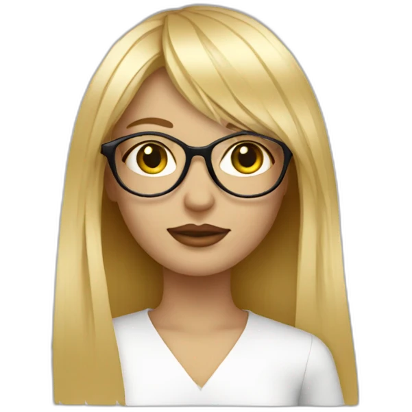 blonde designer with glasses and fringe emoji