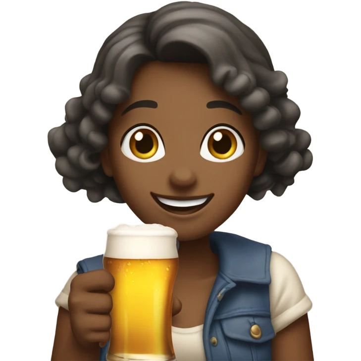 Girl drink beer emoji
