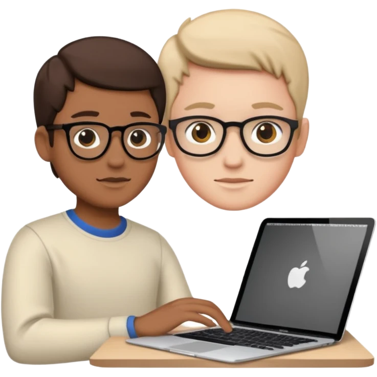 PERSONA ESTUDIANDO CON UN MACBOOK Y UN IPAD emoji
