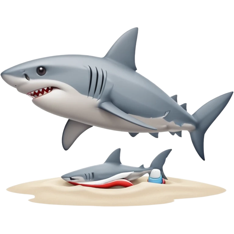 Has un tiburon con nikes y de fondo que tenga la playa emoji